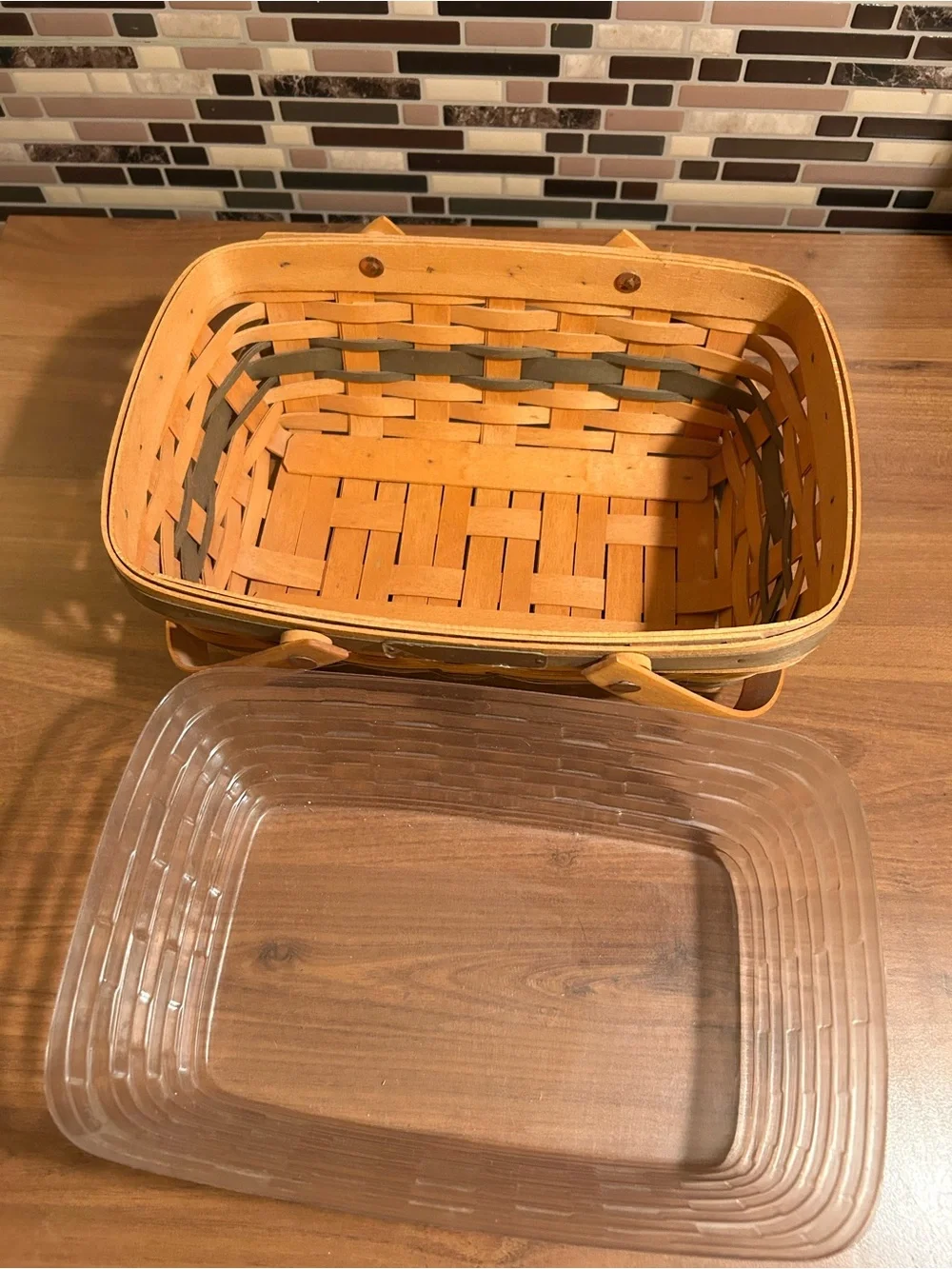 Vintage Longaberger Holiday Cheer Collection Rectangular Picnic Basket